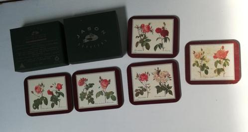 Set vintage Redouté onderzetters (Jason Coasters), Huis en Inrichting, Woonaccessoires | Onderzetters, Gebruikt, Glas of Kopje