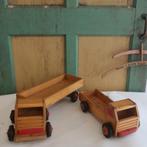 Vrachtauto hout model speelgoed 2 stuks SET PRIJS, Kinderen en Baby's, Overige typen, Gebruikt, Ophalen of Verzenden