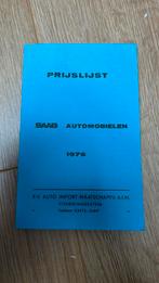 Saab 99 prijstlijst 1976, Ophalen of Verzenden
