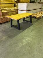 Houten tafel met zwarte poten, Huis en Inrichting, Tafels | Eettafels, Ophalen, Nieuw, 50 tot 100 cm, Vijf personen of meer