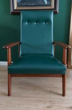 Groene Deense Fauteuil / Vintage Design, Ophalen, Zo goed als nieuw, 50 tot 75 cm, Leer