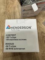 Henderson T-clips + RVS schroeven - Nieuw!, Ophalen, Nieuw, Overige materialen, Overige typen