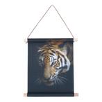 Textiel poster Tijger 38x30 cm textielposter foto jungle, Rechthoekig Staand, Verzenden, Nieuw, A1 t/m A3