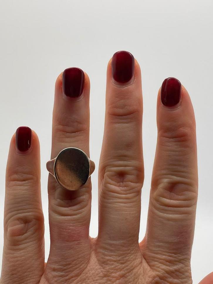Z646 Prachtige zilveren zegelring maat 16,75, Sieraden, Tassen en Uiterlijk, Antieke sieraden, Ring, Zilver, Ophalen of Verzenden