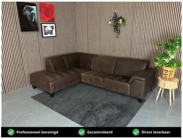 GRATIS LEVERING Hoekbank Donkerbruin 275x200 REFURBISHED beschikbaar voor biedingen
