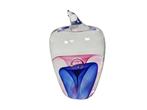 Appel van massief glas met blauwe/roze kern, Antiek en Kunst, Antiek | Glas en Kristal, Ophalen of Verzenden