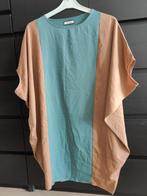 Color blocking tuniek L casual oversized petrol camel, Overige kleuren, Ophalen of Verzenden, Zo goed als nieuw, Maat 42/44 (L)