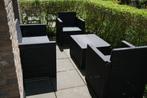 Complete tuinset | Tuinbank, 2 stoelen + tafel met kussens, Ophalen, Gebruikt, Kunststof, Bank