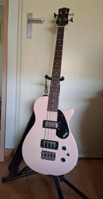 Licht roze Gretsch short scale bas + accessoires, Ophalen, Gebruikt, Elektrisch