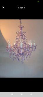 Elegante paarse kroonluchter, Ophalen of Verzenden, Gebruikt, Glas, Klassiek