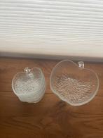 Vintage Glazen Appel Schalen - Jaren 70, Gebruikt, Schaal, Ophalen of Verzenden, Glas