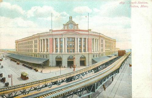 (701-449-021) Boston MA South Station, Verzamelen, Ansichtkaarten | Buitenland, Overig Europa, Verzenden