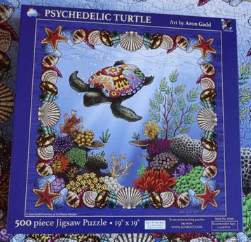Legpuzzel SunsOut – 500 stukjes – Psychedelic Turtle beschikbaar voor biedingen