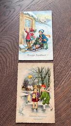 Kinderen op de schaats,kinderen met slee, cadeautjes, Ophalen of Verzenden, 1920 tot 1940, Gelopen, Kinderen