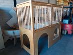 Schilte duobox / dubbele hoge KDV box met speelhuis, Kinderen en Baby's, Boxen, Ophalen of Verzenden, Zo goed als nieuw, Rechthoekig
