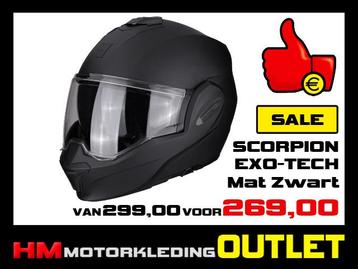 Motorhelm Scorpion EXO TECH Solid - Mat Zwart - VOORDEEL beschikbaar voor biedingen