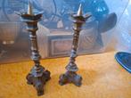 Twee bronzen kerkkandelaars, Antiek en Kunst, Ophalen of Verzenden, Koper of Brons