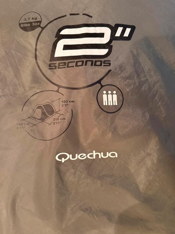 Quechua 2 Seconds Tent - 2 persoons, Caravans en Kamperen, Tenten, tot en met 2, Gebruikt, Ophalen of Verzenden