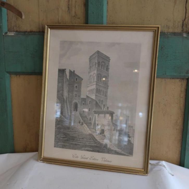 Cote Saint Esteve Valence afbeelding 36,5 x 46,5 in lijst, Huis en Inrichting, Woonaccessoires | Lijsten, Gebruikt, Minder dan 50 cm