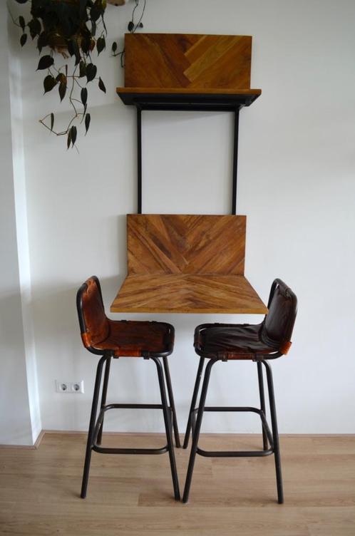 Teakhouten hangtafel, Huis en Inrichting, Tafels | Statafels, Gebruikt, Ophalen