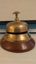 Messing hotelbel met houten voet, Ophalen of Verzenden