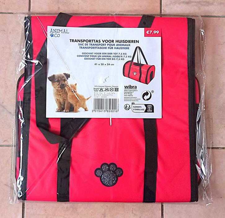 Rode draagtas huisdier tot 7,5 kg - 43x27x26 cm, Dieren en Toebehoren, Transportboxen, Ophalen of Verzenden