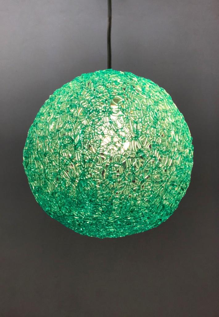 Zeldzame originele 60s lucite spaghetti draad plafondlamp, Huis en Inrichting, Lampen | Plafondlampen, Gebruikt, Kunststof, Overige materialen