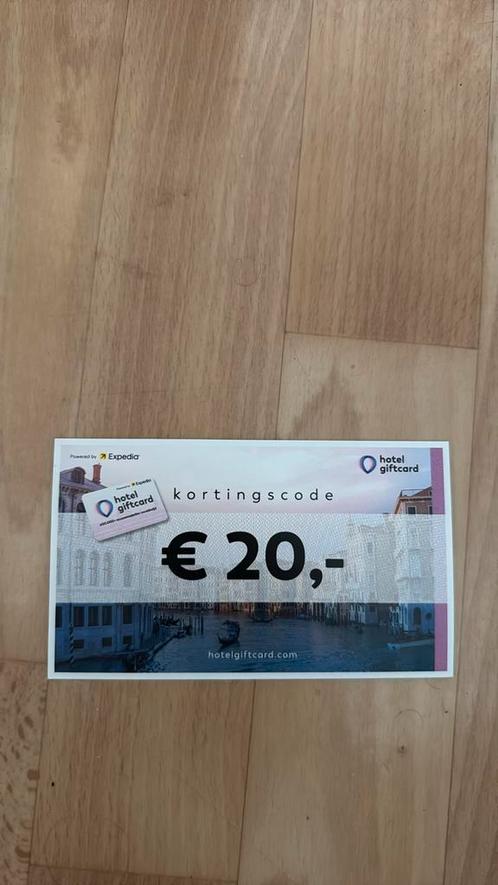 Hotelgiftcard t.w.v. €20 – via Expedia, Tickets en Kaartjes, Kortingen en Cadeaubonnen, Eén persoon, Overige typen, Kortingsbon