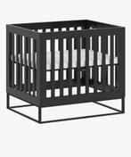 Zwarte baby box met stalen onderframe - verstelbaar, Ophalen, Gebruikt, Ledikant