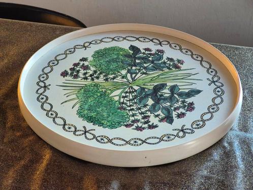 Vintage 70s Taunton Vale  Melamine dienblad 29cm, Huis en Inrichting, Woonaccessoires | Dienbladen, Gebruikt, Kunststof, Rond