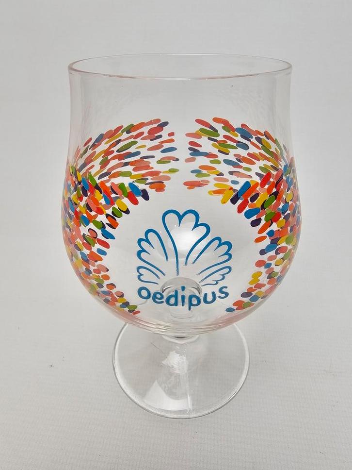 # Oedipus Bierglas op Voet, Verzamelen, Glas en Borrelglaasjes, Zo goed als nieuw, Bierglas, Ophalen of Verzenden
