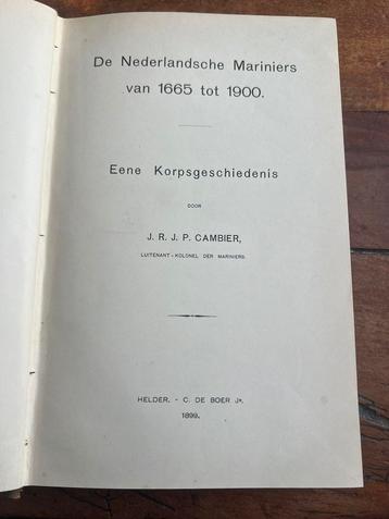 Nederlandsche mariniers 1665-1900 Cambier (1899), Den Helder beschikbaar voor biedingen