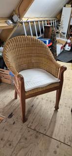 Rieten stoelen met houten frame - set van twee, Ophalen, Gebruikt, Twee, Bruin