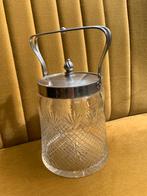 Brocante kristallen voorraadpot met deksel, Ophalen of Verzenden