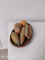 Vintage Decorative Hout fruit met schaal, Ophalen of Verzenden