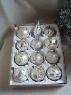Oude glazen zilveren kerstballen, Ophalen of Verzenden, Gebruikt
