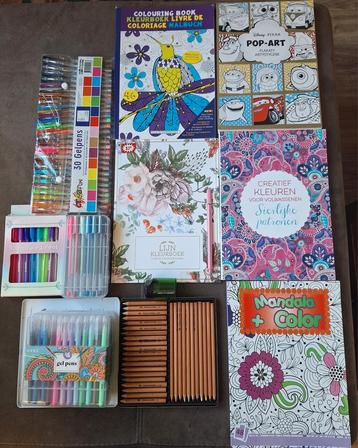 Kleurboeken en Tekenmateriaal Set voor volwassenen. Gel pene beschikbaar voor biedingen