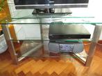 Modern televisiemeubel met draaibaar plateau., Ophalen, 100 tot 150 cm, Zo goed als nieuw, Glas