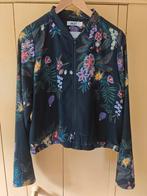 Iez! Dames Bomberjack in zwart met bloemmotief maat L, Ophalen of Verzenden, Zo goed als nieuw, Maat 38/40 (M), Zwart