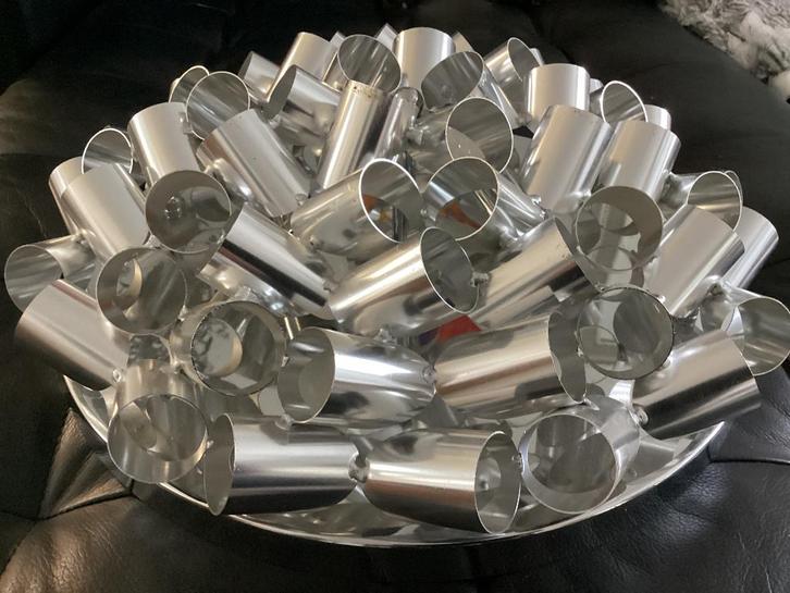 Space age buisjes lamp KENWELL style industrieel future, Huis en Inrichting, Lampen | Plafondlampen, Gebruikt, Metaal, Ophalen of Verzenden