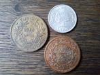 3 munten uit Tunesië 1945-1960, Ophalen of Verzenden, Losse munt, Overige landen