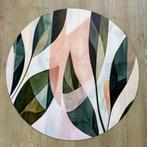 Muurcirkel abstract bladmotief – forex 80x80 cm, Nieuw, Ophalen of Verzenden, Info@demuurdecoratie.nl, 9076KA