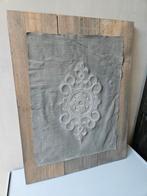 Groot houten wandpaneel met kalkdoek, Huis en Inrichting, Woonaccessoires | Wanddecoraties, Ophalen of Verzenden, Zo goed als nieuw