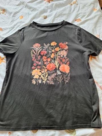 Shirt botanische print in warme tinten XL goede staat  beschikbaar voor biedingen