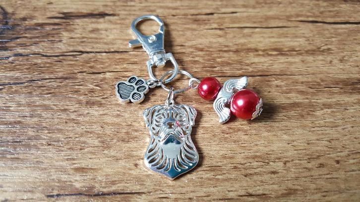 Sleutelhanger Perro de Presa Canario met lucky angel, Verzamelen, Sleutelhangers, Nieuw, Dier of Natuur, Verzenden