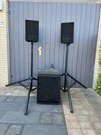 PA Systeem, compleet met versterker en statieven 800 W max., Ophalen, Zo goed als nieuw, 500 tot 1000 watt, P.A.