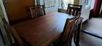 Eettafel met 4 donker eiken stoelen., Ophalen, Gebruikt