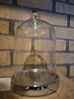 Glazen stolp met zilveren voet 4 stuks Nieuwe in doos, Ophalen of Verzenden, Zo goed als nieuw