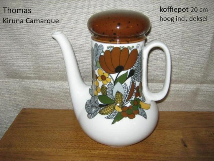 Thomas Kiruna Camarque koffiepot, pot, wit bruin geel groen, Huis en Inrichting, Keuken | Servies, Zo goed als nieuw, Porselein