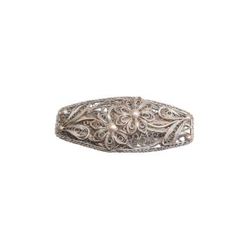 Vintage zilveren filigrain broche beschikbaar voor biedingen